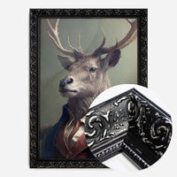 Military Stag Animal Head Portrait Print