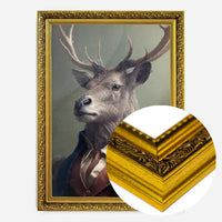 Military Stag Animal Head Portrait Print