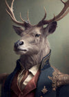 Military Stag Animal Head Portrait 40x50cm Matte Clearance Print