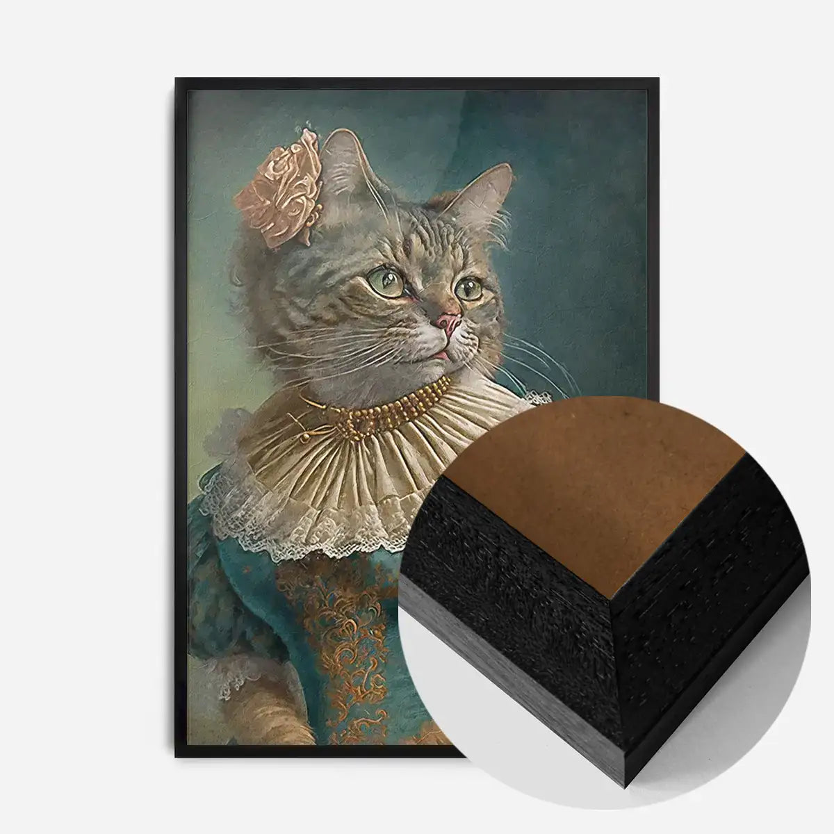 Tabby Cat Lady Animal Head Portrait Print
