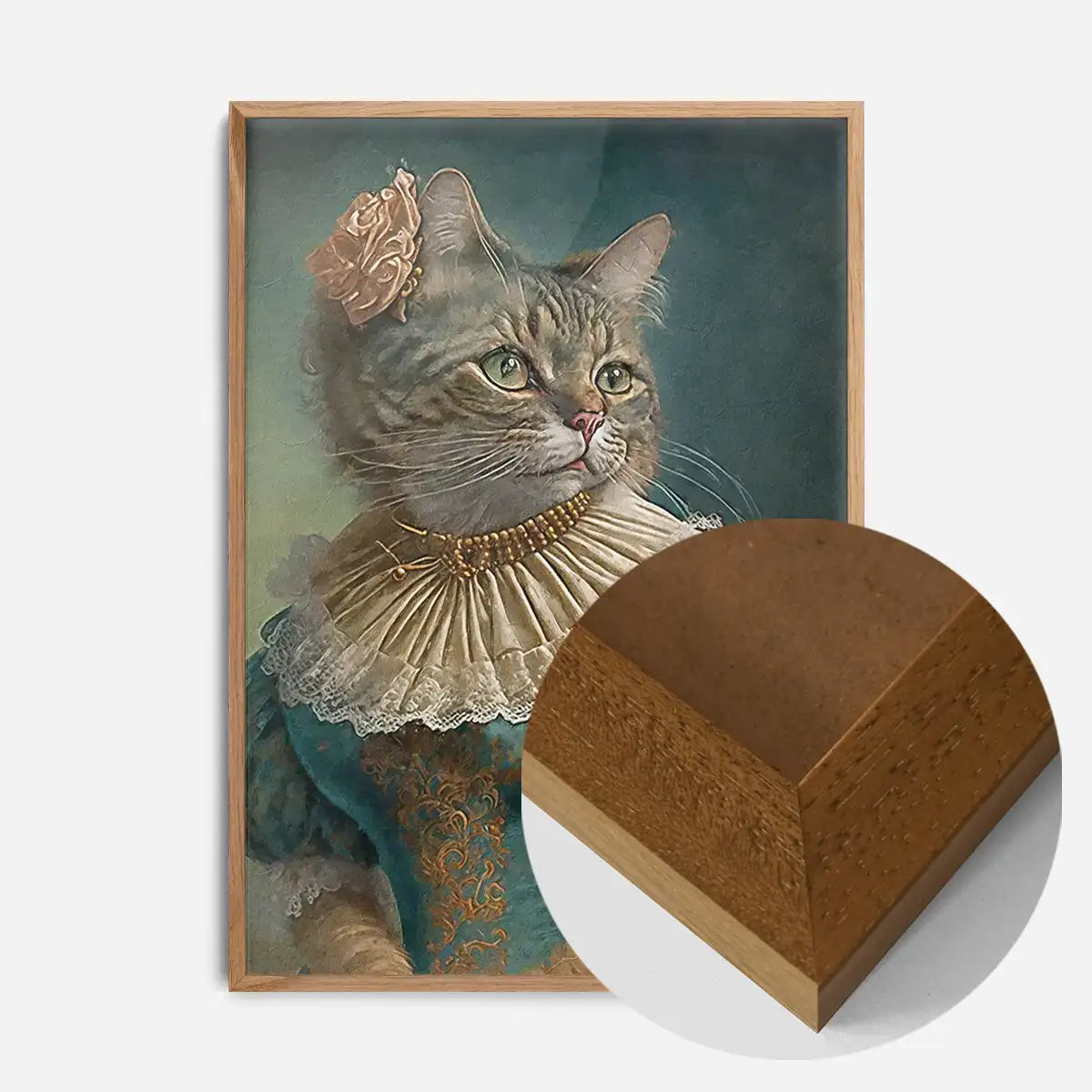 Tabby Cat Lady Animal Head Portrait Print