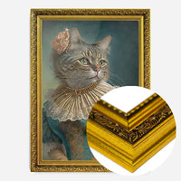 Tabby Cat Lady Animal Head Portrait Print