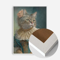 Tabby Cat Lady Animal Head Portrait Print