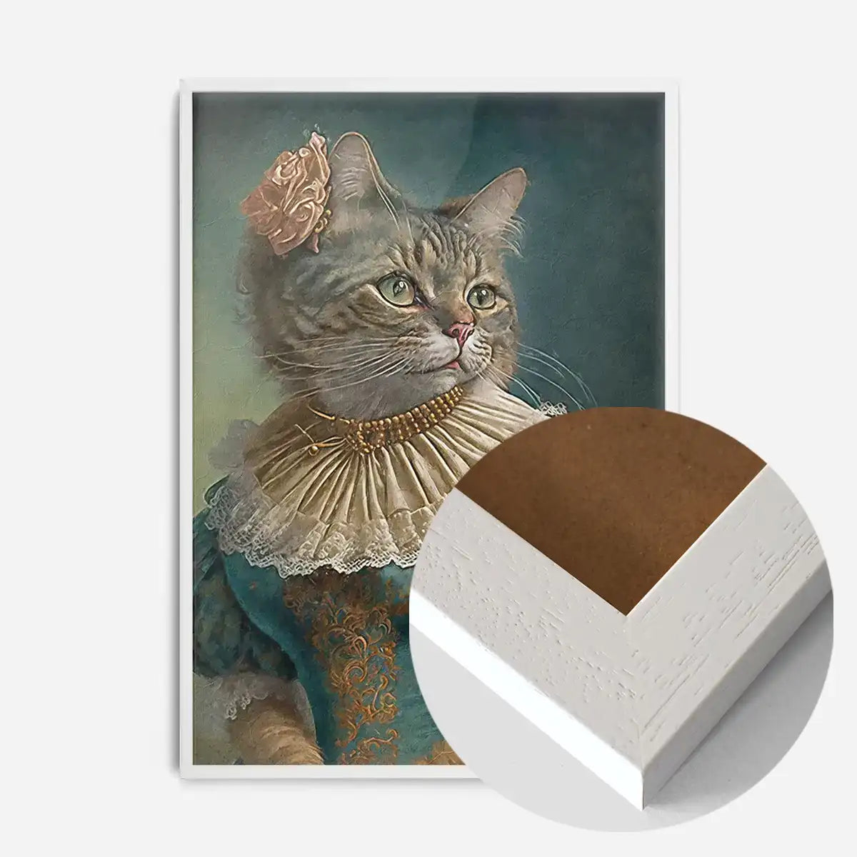 Tabby Cat Lady Animal Head Portrait Print