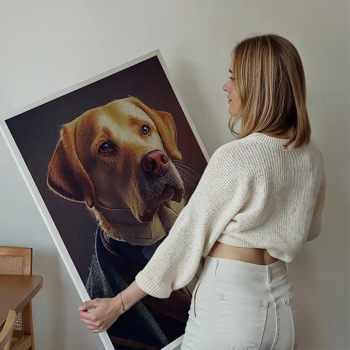Yellow Labrador Animal Head Portrait Print
