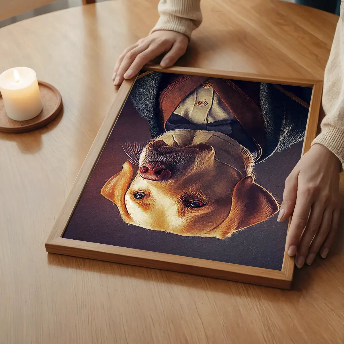 Yellow Labrador Animal Head Portrait Print