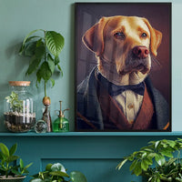 Yellow Labrador Animal Head Portrait Print