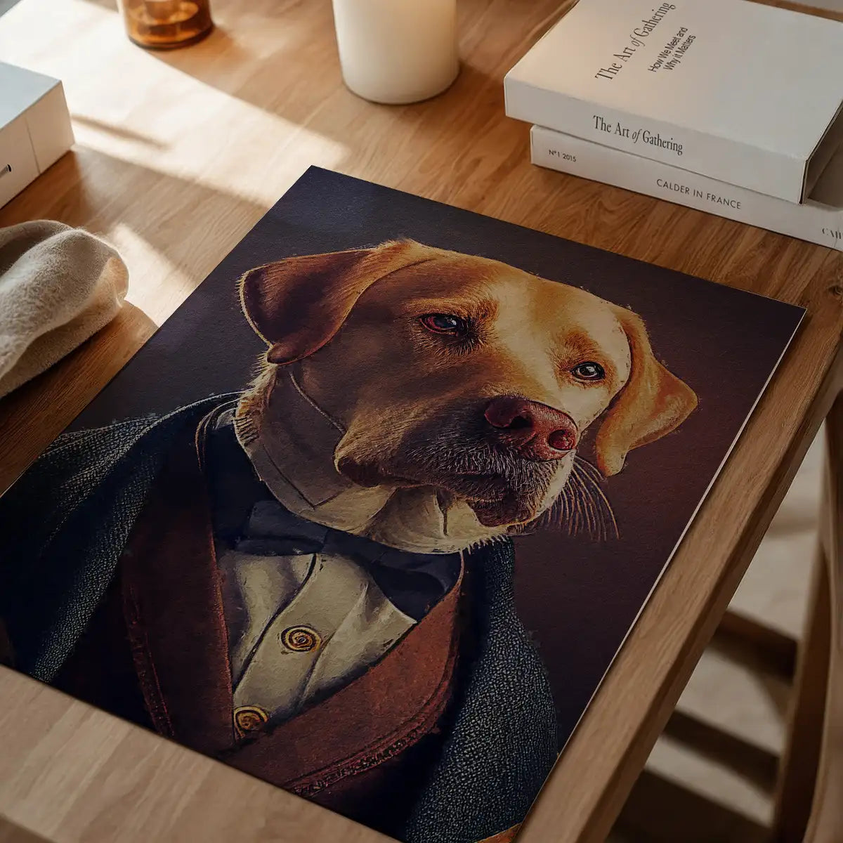 Yellow Labrador Animal Head Portrait Print