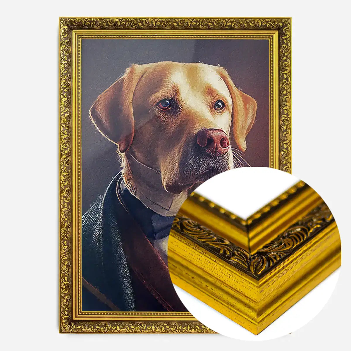 Yellow Labrador Animal Head Portrait Print
