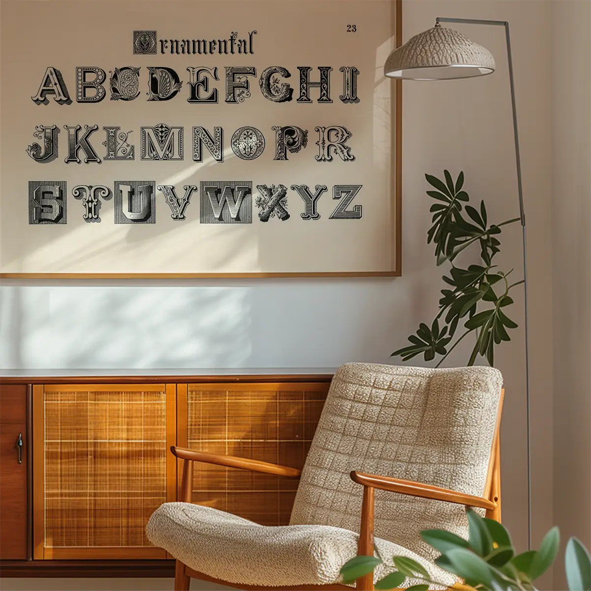 Vintage Ornamental Alphabet Typography