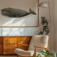 Vintage Pacific Whale Landscape Print