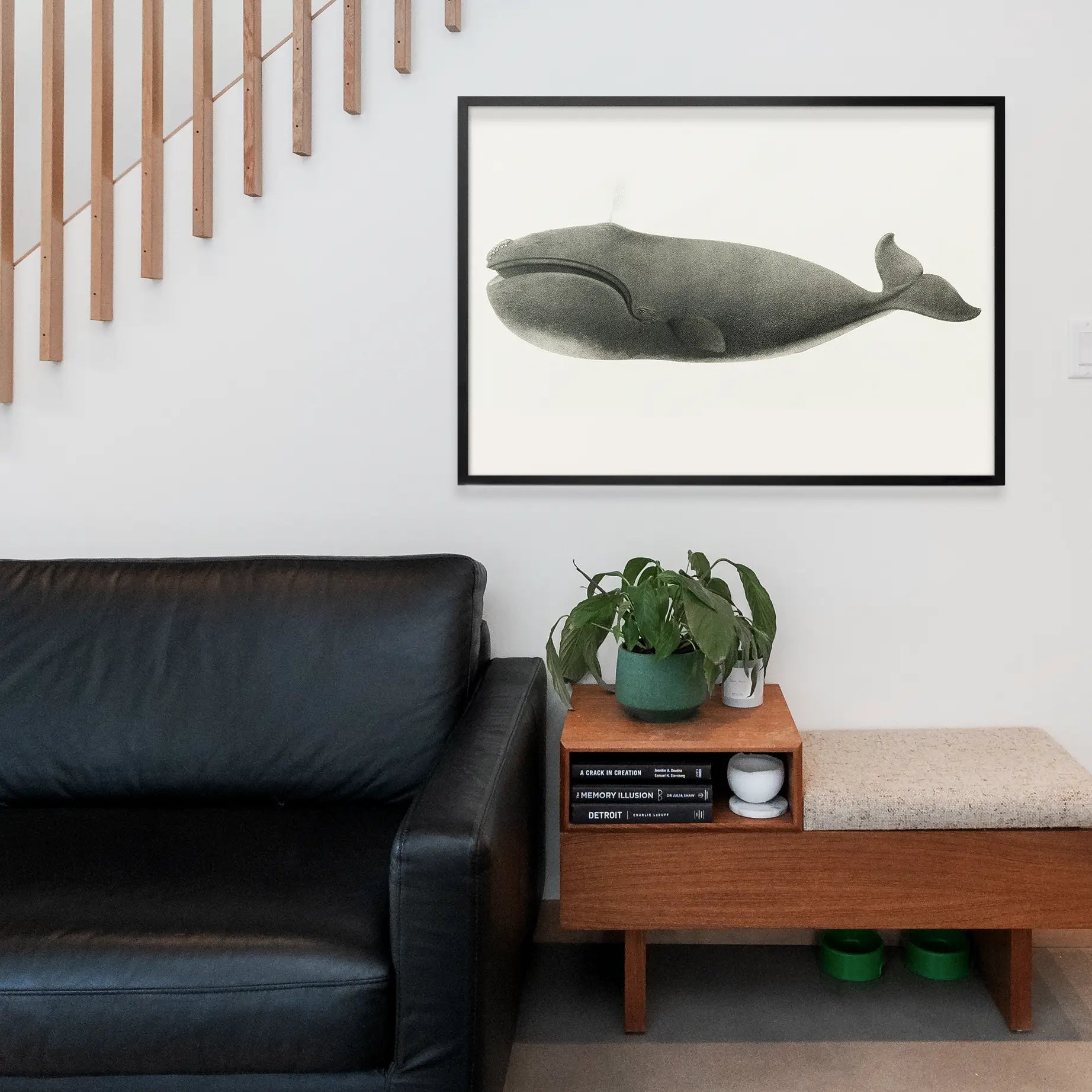 Vintage Pacific Whale Landscape Print