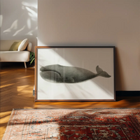 Vintage Pacific Whale Landscape Print