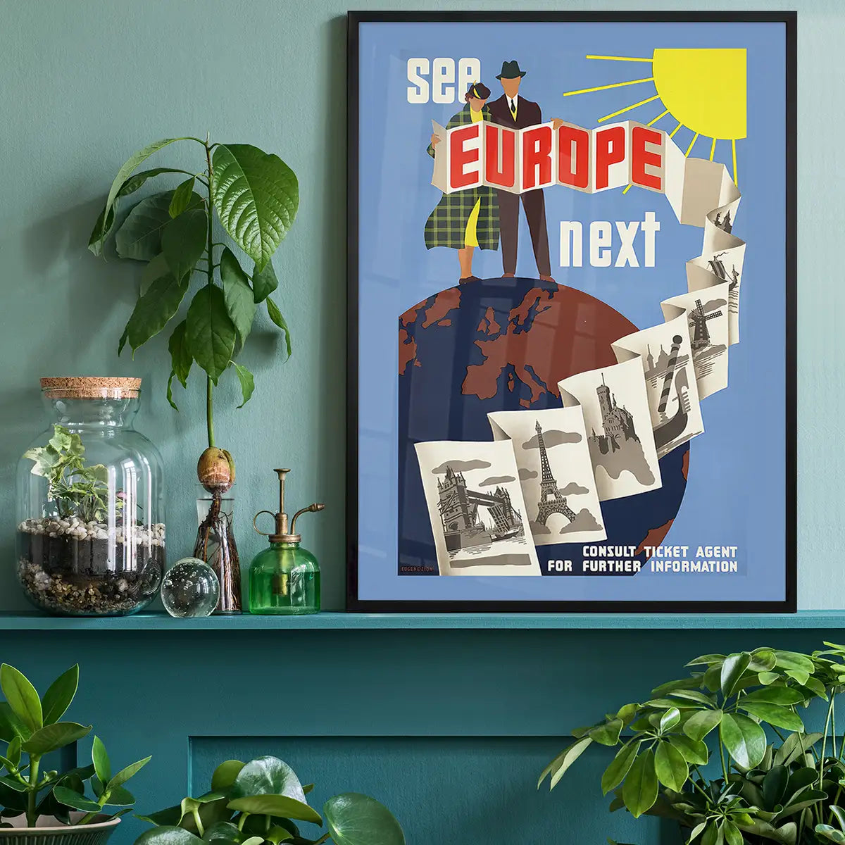See Europe Vintage Travel Poster