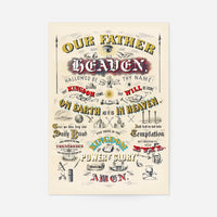 Our Father who art in Heaven Lords Prayer Typography Poster