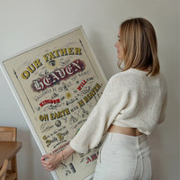Our Father who art in Heaven Lords Prayer Typography Poster