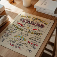 Our Father who art in Heaven Lords Prayer Typography Poster