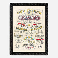 Our Father who art in Heaven Lords Prayer Typography Poster