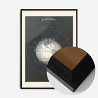 Antique Celestial astronomical chart of Planet Earth