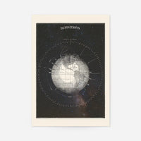Antique Celestial astronomical chart of Planet Earth