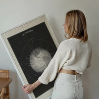 Antique Celestial astronomical chart of Planet Earth