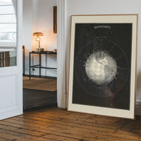 Antique Celestial astronomical chart of Planet Earth
