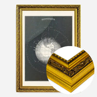Antique Celestial astronomical chart of Planet Earth