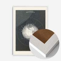Antique Celestial astronomical chart of Planet Earth
