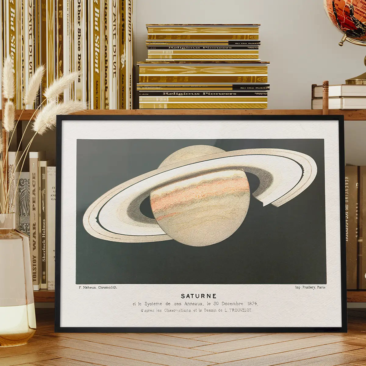 Lithograph Saturne vintage Planet Poster 1877