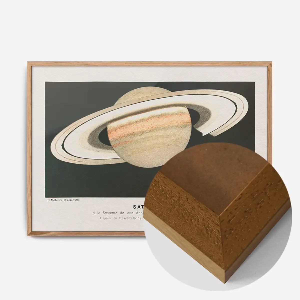 Lithograph Saturne vintage Planet Poster 1877