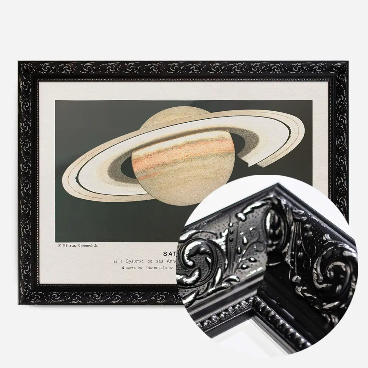 Lithograph Saturne vintage Planet Poster 1877