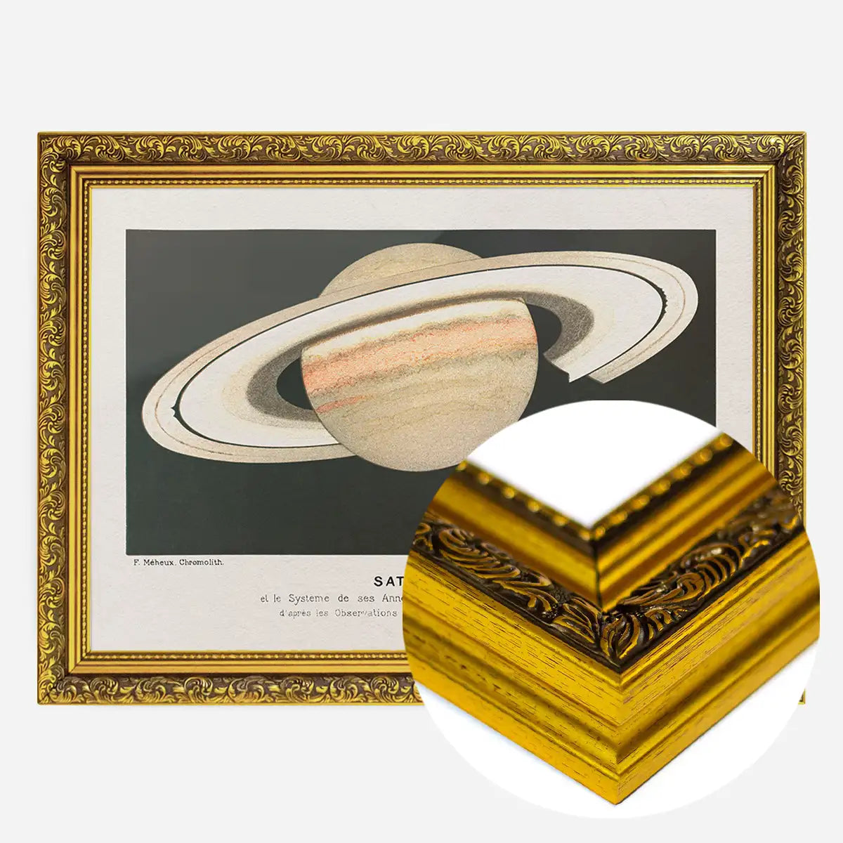 Lithograph Saturne vintage Planet Poster 1877