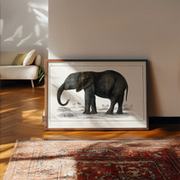 Vintage Dark Grey Elephant 1848 by Oliver Goldsmith