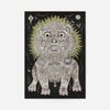 Black and White Lion Folk Art Print