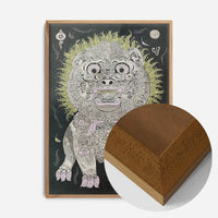 Black and White Lion Folk Art Print