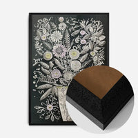 Black and White Flowers Folk Art Print