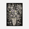 Black and White Flowers Folk Art Print