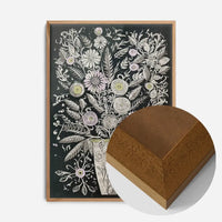 Black and White Flowers Folk Art Print