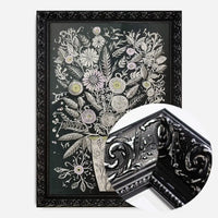 Black and White Flowers Folk Art Print