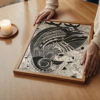 Black and White Bird Folk Art Print