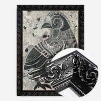 Black and White Bird Folk Art Print