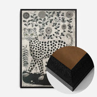 Black and White Leopard Folk Art Print