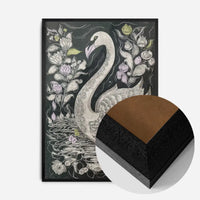 Black and White Swan Folk Art Print