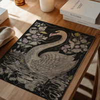 Black and White Swan Folk Art Print