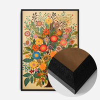 Folk Art Style Flowers Light Print
