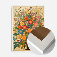 Folk Art Style Flowers Light Print
