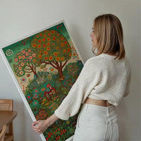 Folk Art Style Illustrated Forest Print