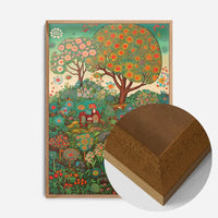 Folk Art Style Illustrated Forest Print