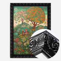 Folk Art Style Illustrated Forest Print