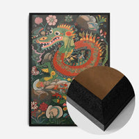 Folk Art Style Vintage Dragon Print